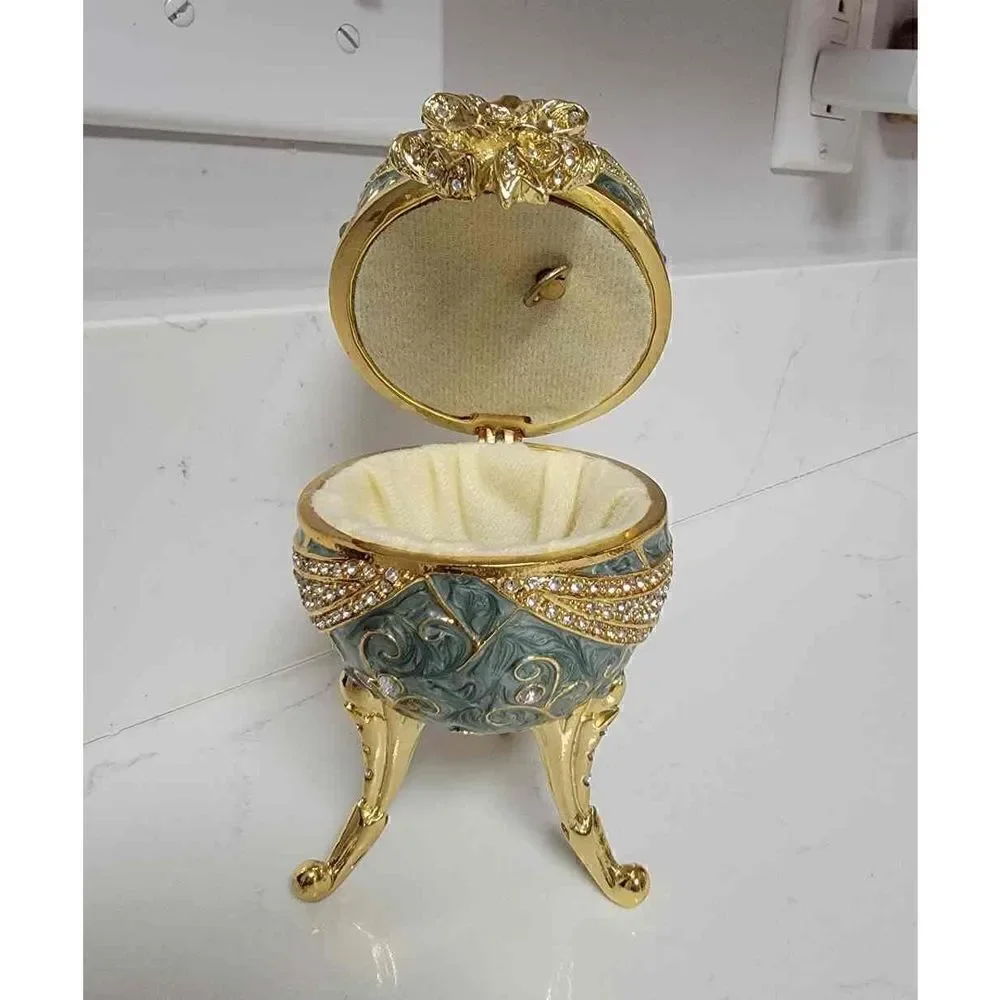Jeweled Cloisonne Trinket Music Box